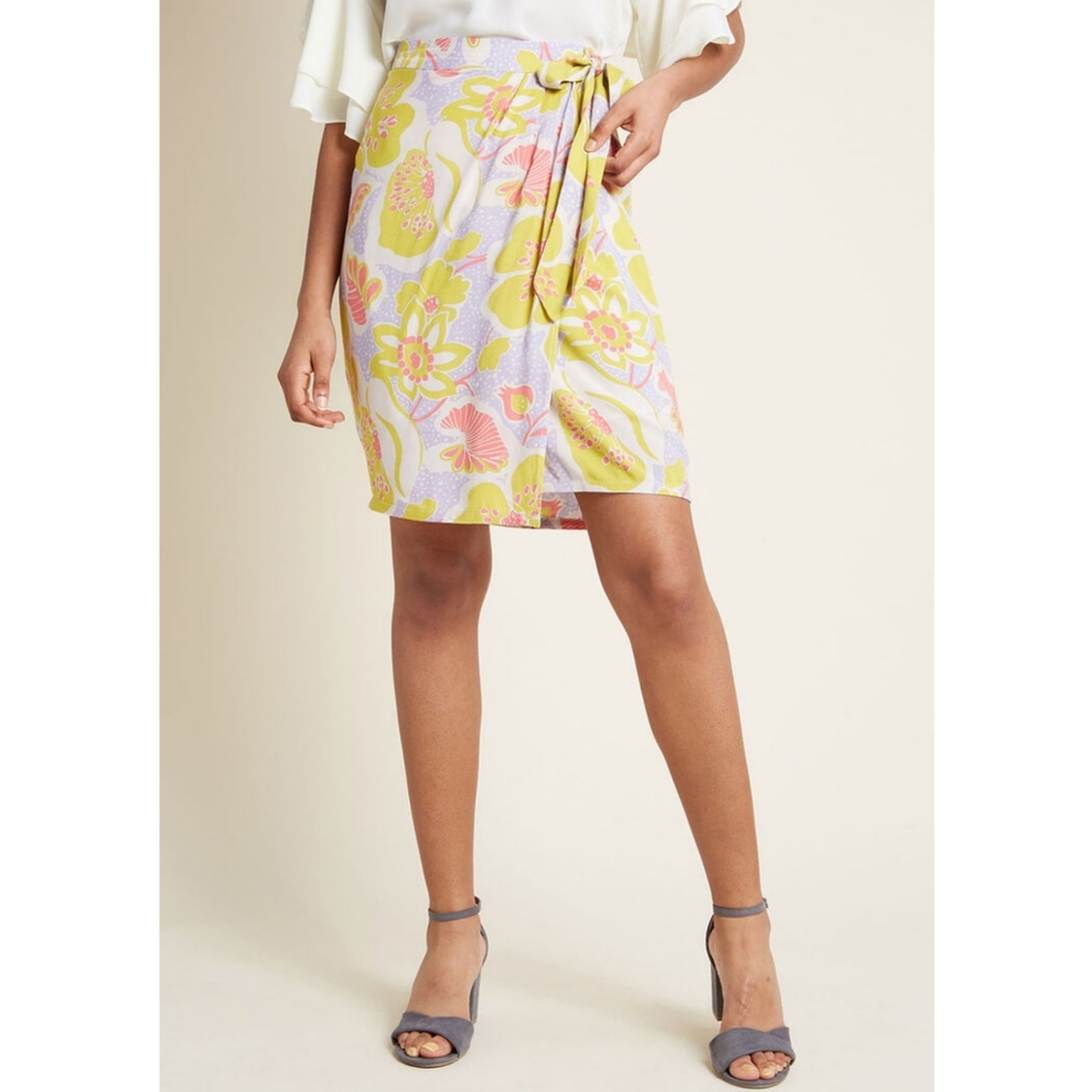 Modcloth Whole 'Lotta Loveliness Wrap Skirt Floral